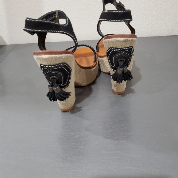 Marc Jacob's Black suede leather wedges 36.5 . - Picture 6 of 11